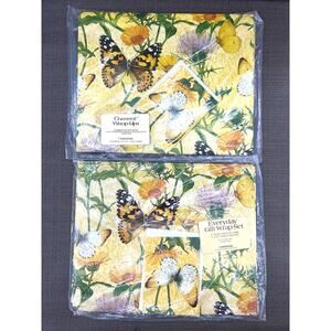 Vintage Lot 2 Wrapping Paper Gift Wrap Butterfly -4 Cards 4 Sheets 24x30 Current